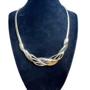 Vintage Gold Necklace/Statement Piece With A Snake Chain.